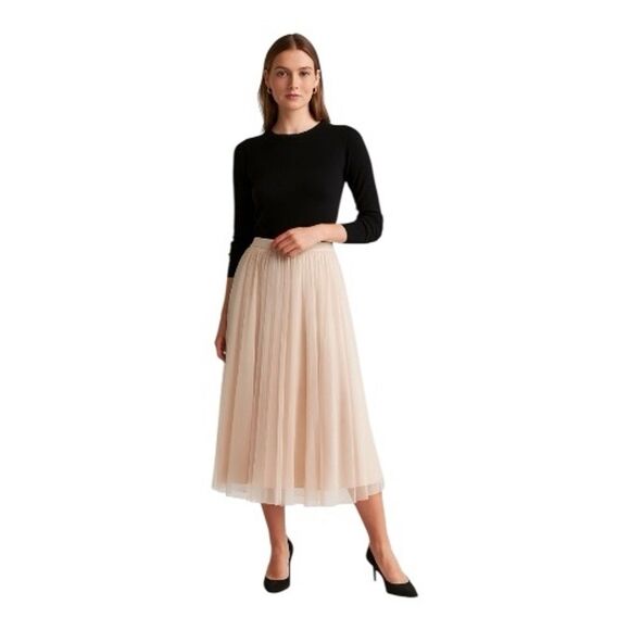 H&M Dresses & Skirts - H&M Women's Pink A-Line Midi Skirt Size 12 High-Waisted Casual